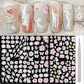 Miniatyrbild 1 av 3: Blommor Nagelkonst Dekaler, 5D Utsökt Präglad Rosa Ros, Pion Fjäril Löv Nagelkonst Dekoration Nagelkonst Tillbehör Självhäftande Skärning Design Ac