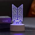 Miniatyrbillede 1 af 4: Kpop Bts Bangtan Boys 7 farver LED akryl natlys Børns sengeborde lamper Soveværelse Hjem værelse dekoration til hær fans gaver - Snngv