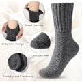 Miniatyrbild 3 av 5: 2 par Stövlar Sockor för Kvinnor Vinter Solid Tjock Varma Sockor Mysiga Crew Sockor Julgåva-Kaffe