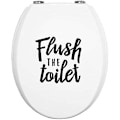 Pikkukuva 1 / 3: Tarra kylpyhuoneen wc:lle - Huuhtele wc ja sulje kansi - Vinyyli-tarra musta - Tarra kylpyhuoneen wc:lle