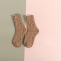 Miniatyrbild 1 av 5: 2 par Stövlar Sockor för Kvinnor Vinter Solid Tjock Varma Sockor Mysiga Crew Sockor Julgåva-Kaffe