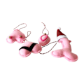 Miniatyrbild 1 av 4: Rolig 3D julgranskulor julgransprydnad, julgransdekoration hängande prydnad juldekorationer（Med julhatt，Rosa）