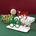 Miniatyrbild 1 av 5: 12 st 2024 Nyårsglasögon Happy New Year Glasögonbågar Kostymtillbehör för Fest Julfest
