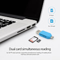 Miniatyrbild 3 av 5: Kortläsare 2 i 1 Multifunktionell Hög Hastighet Överföring Drivrutinsfri Multi-system Multi-kortläsare Universal Mini Usb Typ-c Tf Sd-kortläsare Adapter
