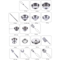 Miniatyrbild 5 av 5: Köksspel Leksaker, Simulering Kök Mini Matlagningsredskap Rostfritt Stål Barn Lekhus Leksaker Barn Pan Leksaker Set(25pcs)（25PCS）