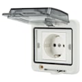 Miniatyrbild 5 av 5: Väggmonterad IP66 Vattentät EU Standard Plug Adapter Uttag 250V 16A med PC Skal