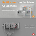 Miniatyrbilde 3 av 5: Multi Wall Socket, 3 Wall French Sockets, 1 USB Socket With 2 USB C, 6-in-1 Electric USB C Socket