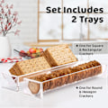Miniatyrbild 3 av 5: Klar akryl kakbricka modern design BAP-fri rund rektangulär aptitretare serveringsbricka för bröd frukt（A）