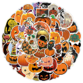 Miniatyrbillede 1 af 5: 50 stk. Halloween græskar klistermærker, vinyl vandtætte klistermærker til bærbar computer, kofanger, skateboard, vandflasker, computer, telefon, sjove Halloween græskar klistermærker