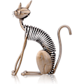 Miniatyrbild 1 av 4: Katt Skulptur, Metallsculptur Järnkonst Katt Fjäder Gjort Katt Hantverk För Hem Kontor Dekoration