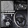 Miniatyrbild 4 av 5: WABJTAMUniversell rattöverdrag halkfritt glitter bling läder bilrattskydd 36,5-38cm