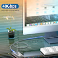 Pikkukuva 2 / 5: 1m latauskaapeli Usb 4.0 Pd 240w, tukee 8k 40gbps punottu yleiskäyttöinen latauskaapeli kannettava Type-c pikalataus datakaapeli puhelinlisävarusteet - Snngv