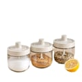 Miniatyrbild 1 av 5: Glas kryddburk saltshaker kök kryddflaska hushåll kryddburk set kryddflaska fuktsäker förseglad kryddburk (3-pack)