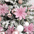 Miniatyrbild 3 av 4: 10 st Rosa Glittrande Julstjärnor Julkulor, Glittriga Julstjärnebuskar Juldekorationer För Jul/semester/säsong/bröllop