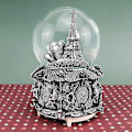 Miniatyrbilde 3 av 5: Paris Eiffeltårnet Snøklode Musikboks Med Automatisk Snøfall Og Fargerike Lys, 100mm 6\" Høy JU