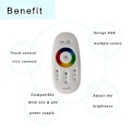 Miniatyrbild 3 av 5: Rf Led Fjärrkontroll 2.4ghz Trådlös Rf Touch Led Rgb Dimmer Controller För 5050 3528 Rgb Ljus