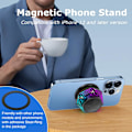 Miniatyrbild 3 av 6: Magnetisk Diamant Bluetooth-högtalare, Liten Trådlös Högtalare med Multi-RGB Färg Ljusshow, Bärbar Telefonhållare för iPhone, Android, TWS-parning