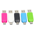 Miniatyrbild 1 av 5: Kortläsare 2 i 1 Multifunktionell Hög Hastighet Överföring Drivrutinsfri Multi-system Multi-kortläsare Universal Mini Usb Typ-c Tf Sd-kortläsare Adapter