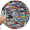 Pikkukuva 3 / 5: 100 kpl JDM-kilpa-auton tarroja - Vedenpitävät autojen vinyylitarrat lapsille, kannettavalle tietokoneelle, Hydroflaskille, vesipulloille, lasten kypärille, tietokoneen autotarrat