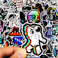 Miniatyrbillede 3 af 5: Stickers til Hydro Flask, 50 stk. søde astronaut vinyl stickers til Hydroflask vandflasker bærbar computer skateboard bil kofanger, vandtætte klistermærker f