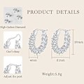 Miniatyrbilde 2 av 5: Øredobber i sterlingsølv med diamanter, diamanthuggie-øredobber for kvinner og jenter SHznv