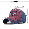 Pikkukuva 3 / 5: Pesty Baseball-lippis, häränpää 3D-kirjonta, baseball-lippis, miehille ja naisille, retrohuippulippis, aurinkolippalakki