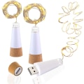 Miniatyrbilde 1 av 5: Led-belyst flaskehette, USB-oppladbar, 1,9 m 20 lysdioder, kobbertråd, LED-glitrende lys for DIY