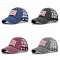 Miniatyrbillede 5 af 5: Tre-dimensionelt broderi baseball cap vasket amerikansk flag broderi cap mesh cap femspidset stjerne mesh cap