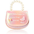 Miniatyrbilde 1 av 5: Baby Toddler Mini Bag Candy Color Butterfly Toy Purses Pearl Handle, Rosa