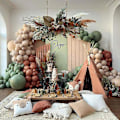 Miniatyrbild 1 av 4: Ljusbrun Kaffe med Salviagrön Ballongbåge Kit för Fest Födelsedag Bröllop Förlovning Jubileum Jul Festival Picknick eller Alla Vänner & Familj