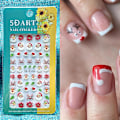 Miniatyrbild 1 av 5: 3 ark 5D Stereoskopisk Präglad Jul Nagelstickers Snöflinga Jultomte Snögubbe Nagel Dekaler Självhäftande Vinter
