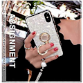 Miniatyrbild 4 av 5: iPhone XS Max-fodral, Lyxigt Glittrande Pärlemor-Mönster Mjuk TPU iPhone XS Max Skyddande Fodral Glimrande Bling Kristall Bak Sida med Tassel + Pärldiamant