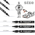 Miniatyrbillede 4 af 5: 3 stk. Flydende krommarkør Spejl Flydende krommaling Pen Sæt Metallic Markering Markører Pen Diy Kunst Håndværk Highlight Pen