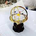 Miniatyrbild 5 av 5: Stor Solsystem Orrery Modell Roterande Metallprydnad