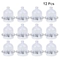 Miniatyrbild 2 av 2: 12 st bärbara tårtbärare lock plast cloche kakor tallrik multifunktionell cupcakes display desserter transparent kupol silver bottenplatta