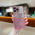 Miniatyrbild 1 av 3: Mobiltelefonskal 3D flytande sand fjäril iPhone13 gradient glitter elektropläterad skyddande skal - A30106A