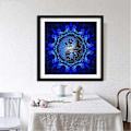 Miniatyrbild 3 av 5: DIY 5D Diamantmålning efter siffror Kit, Mandala Yin Yang Blå Ros, Full Borr Strassmålning med Diamantkristaller (Mandala)