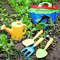 Miniatyrbild 3 av 5: 1 set förvaringsnät för planteringsverktyg Arbetsbesparande plastspad Barn utomhus sandform för strandlek