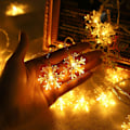 Miniatyrbild 5 av 5: 2 Pack 100 LED Snöflingeljus Juldekorationer - Vinterland Hängande Strängljus Dekor För Semester Jul Inomhus Utomhus Festtillbehör (