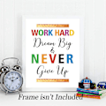 Miniatyrbillede 5 af 5: Nye, farverige kunsttryk med ord, sæt med 6 (8x10), inspirerende citater motiverende ordsprog lærred plakat, regnbueverden kridt blækstænk