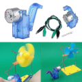 Miniatyrbillede 4 af 5: Håndsving DC-svinggenerator, mekanisk nødoplader, skole strømforsyning, pædagogisk generator med LED-lys og klipsledninger Starlight - Snng