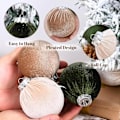 Miniatyrbild 4 av 5: Julkulor i Sammet - 15-pack Oslåbara Julgransprydnader - Flerfärgad Grön Brun Neutral, 80mm 3.15 tum