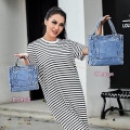 Miniatyrbillede 4 af 5: Denim Wallet Jeans Travel Tote Bag Ladies Beach Bag Denim Wallet Og Tote Bag Til Pigede Kvinder Lyseblå