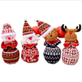 Miniatyrbild 1 av 5: 4 Julklappsaskar för Barn, Stickade Ylle Äppelpåsar, Julafton Godispåsar, Presentpåsar