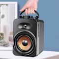 Miniatyrbild 4 av 5: Bärbar Bluetooth-högtalare med dubbla subwooferbas, Bluetooth 5.0 trådlös högtalare stödjer FM-radio, litet stereoljudsystem för hem, fest