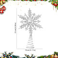 Miniatyrbild 2 av 5: Julgransstjärna 21cm Julstjärna Topp Guld Stjärna Julgrans Topp Silver Julgrans Toppar Snöflinga (silver)