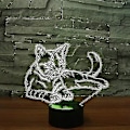 Miniatyrbild 3 av 4: 3D Nattlampa Katt Djur Touch Bord Optisk Illusion Lampor 7 Färgförändrande Ljus Heminredning Jul Födelsedagspresent