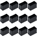 Miniatyrbild 1 av 5: 12-pack 15 x 30 mm svarta rektangulära gummifiltskydd för bord eller stolsben - d