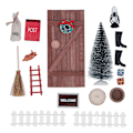 Miniatyrbild 3 av 5: 1/12 1/6 Jul Dörr Kit för Dockhus - Utsökt Hantverk, Söt Färgrik Miniatyr Trä Dockhus Dörr Kit