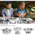 Miniatyrbild 2 av 5: Köksspel Leksaker, Simulering Kök Mini Matlagningsredskap Rostfritt Stål Barn Lekhus Leksaker Barn Pan Leksaker Set(25pcs)（25PCS）